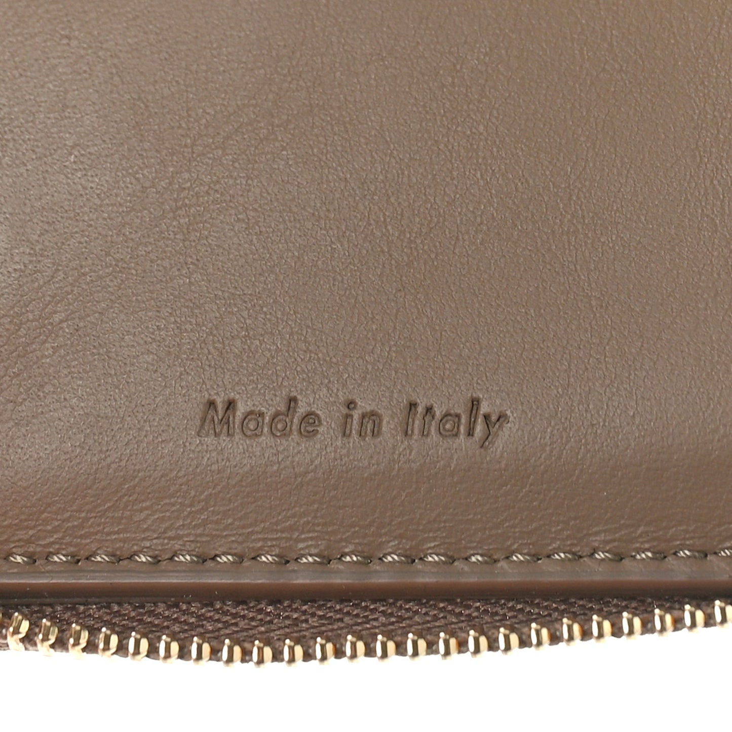 Grained Calfskin Compact Zipped Wallet Kohl