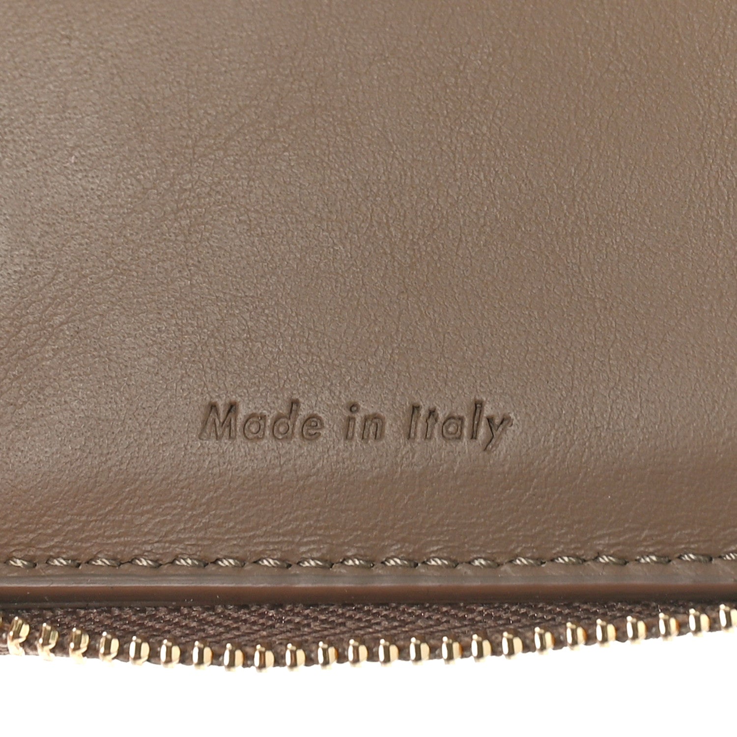 Celine Grained Calfskin Compact Zipped Wallet Kohl 6 of 9