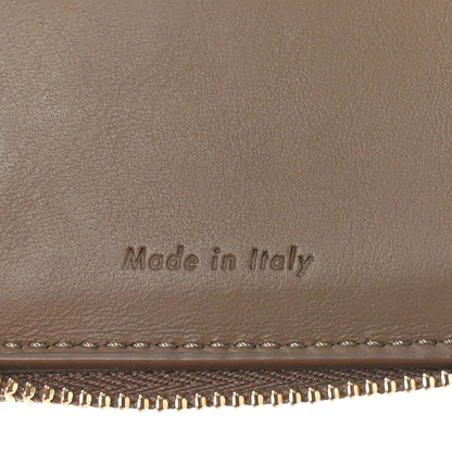 Celine Grained Calfskin Compact Zipped Wallet Kohl 6 of 9