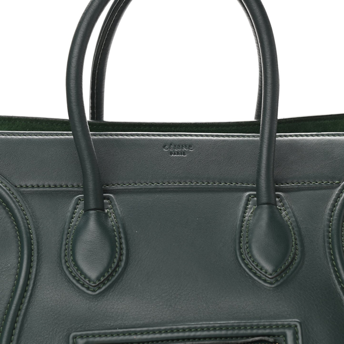 Smooth Calfskin Medium Phantom Luggage Bottle Green