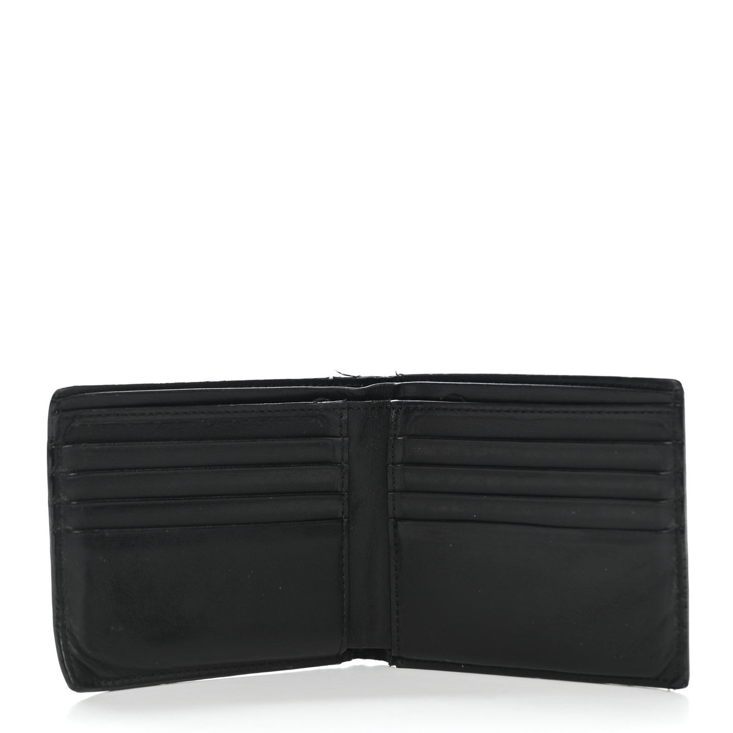 Vitello Century Metal Monster Eyes Bi-Fold Wallet Black