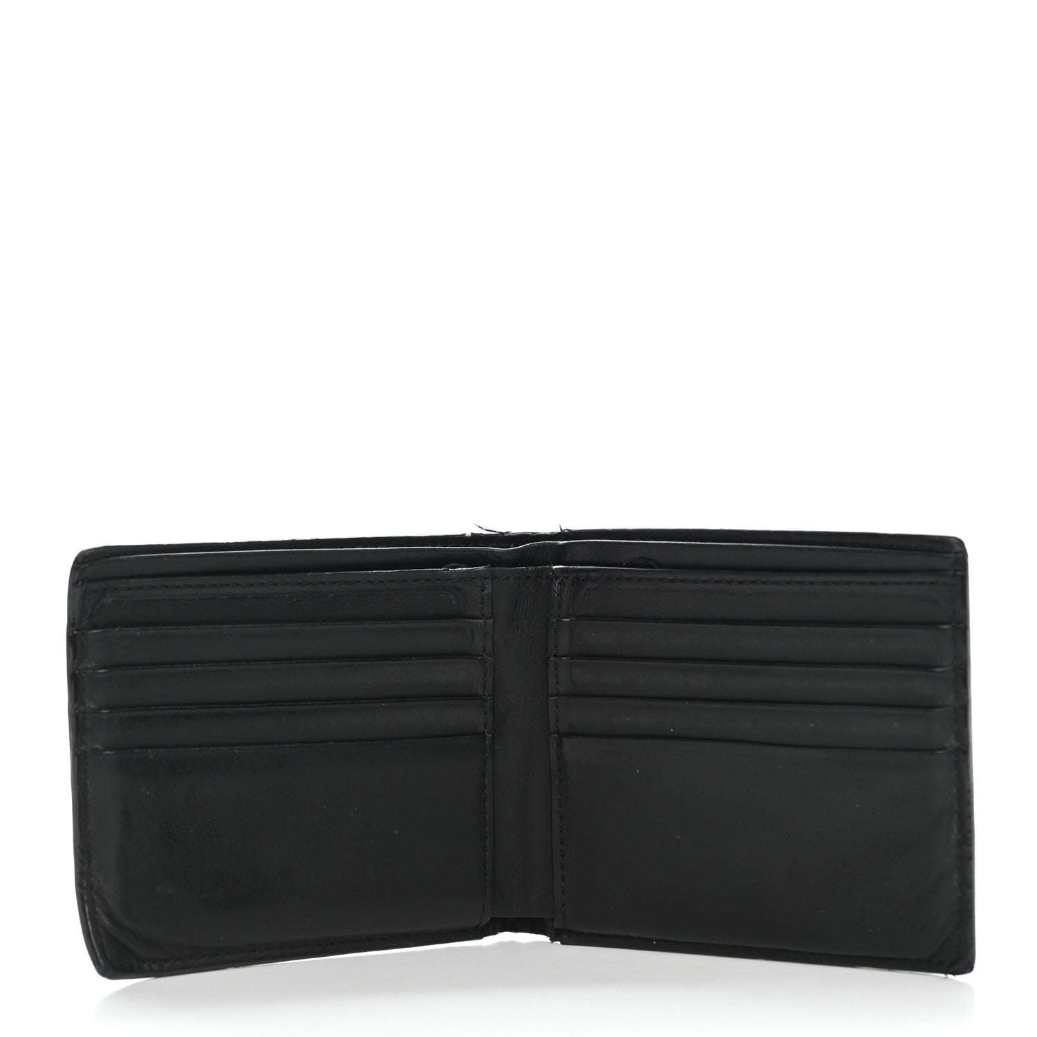 Fendi Vitello Century Metal Monster Eyes Bi-Fold Wallet Black 5 of 17