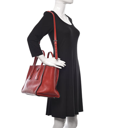Prada Glace Calf Twin Pocket Tote Fuoco 2 of 11