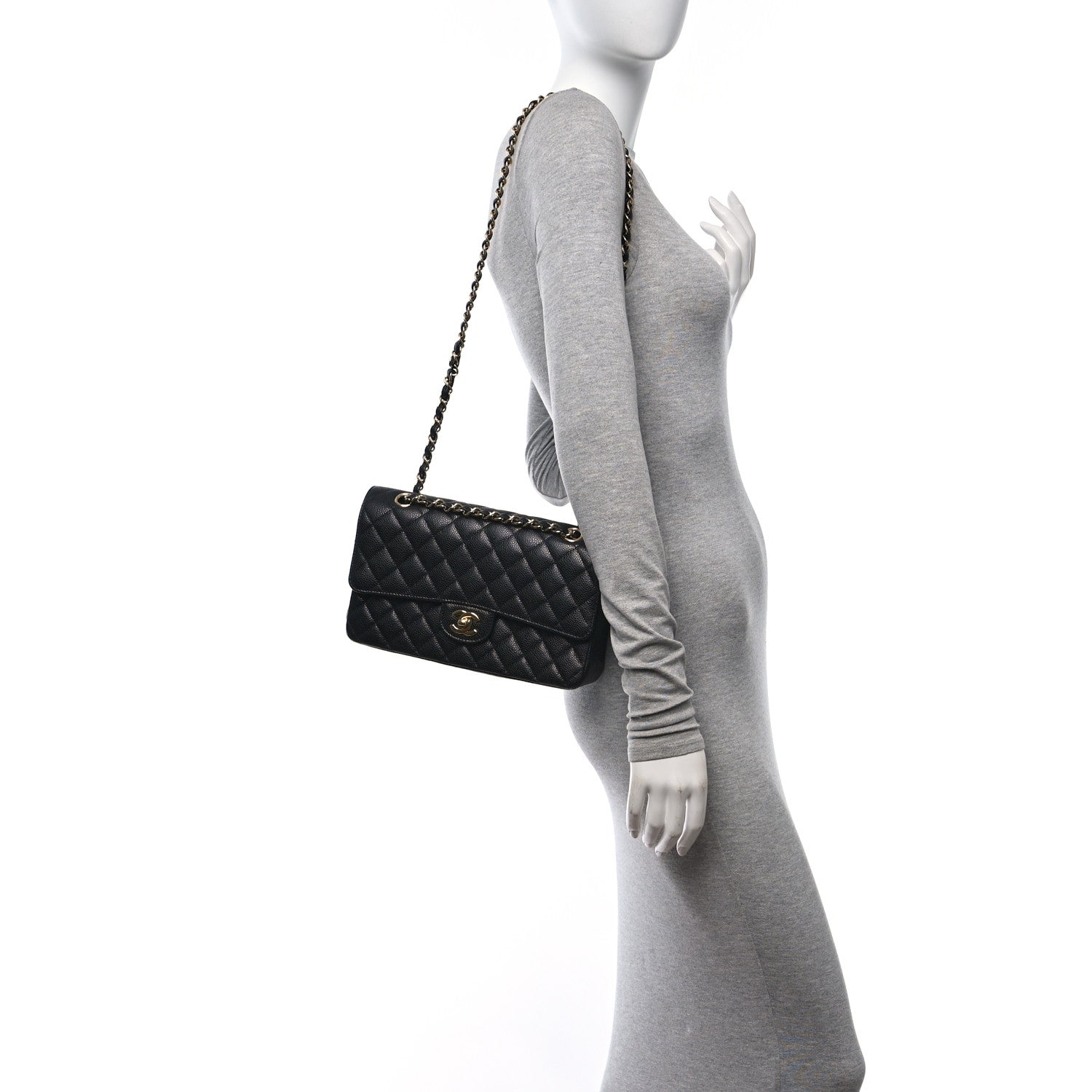 Chanel Caviar Quilted Medium Double Flap Black 2 of 12