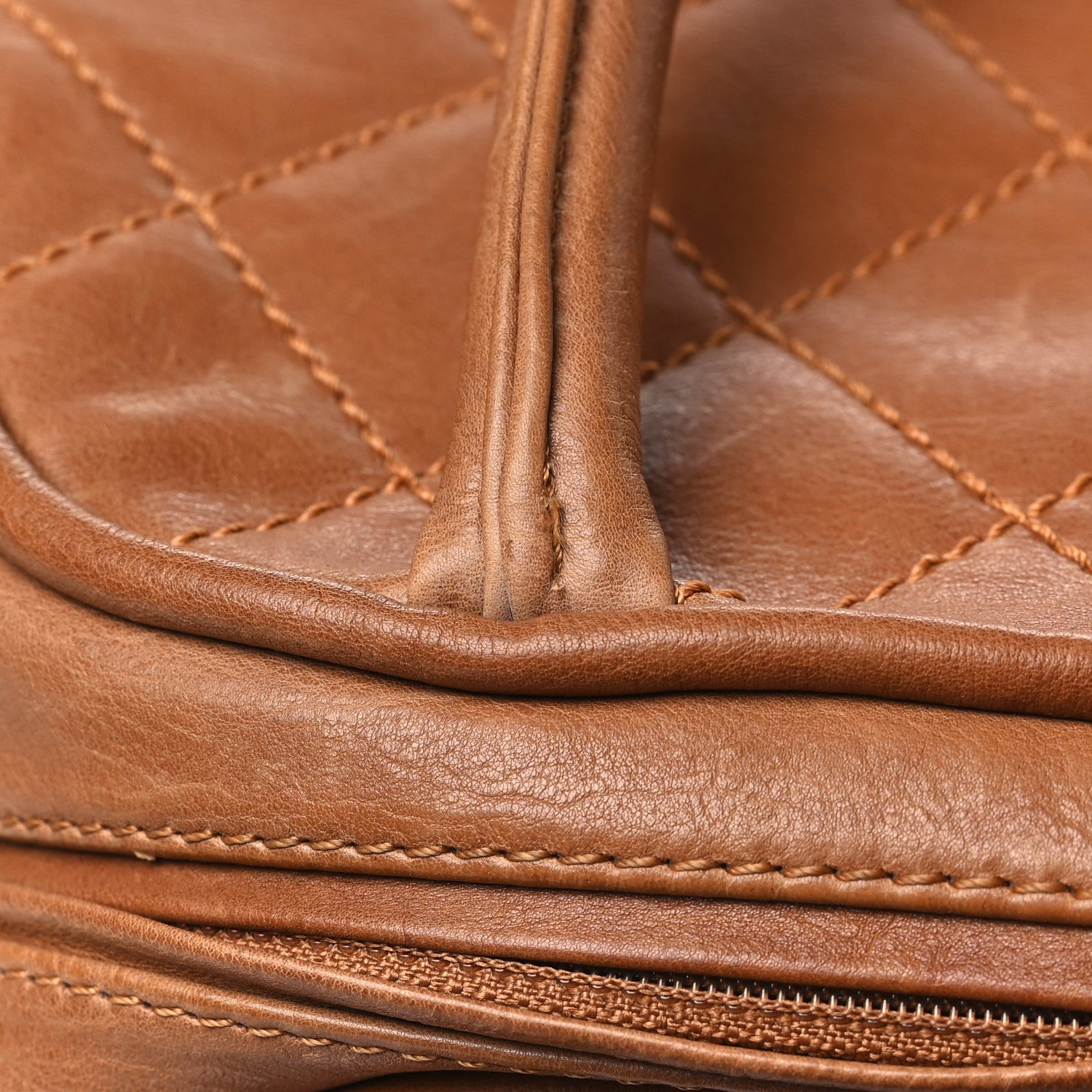 Chanel Calfskin Quilted Small Bowler Brown 11 of 11