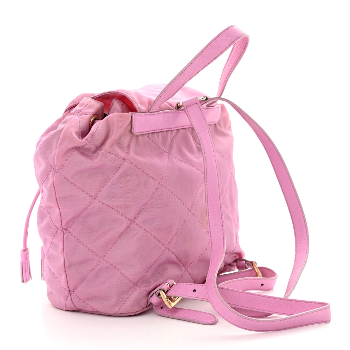 Tessuto Nylon Vela Quilted Cinch Backpack Pink