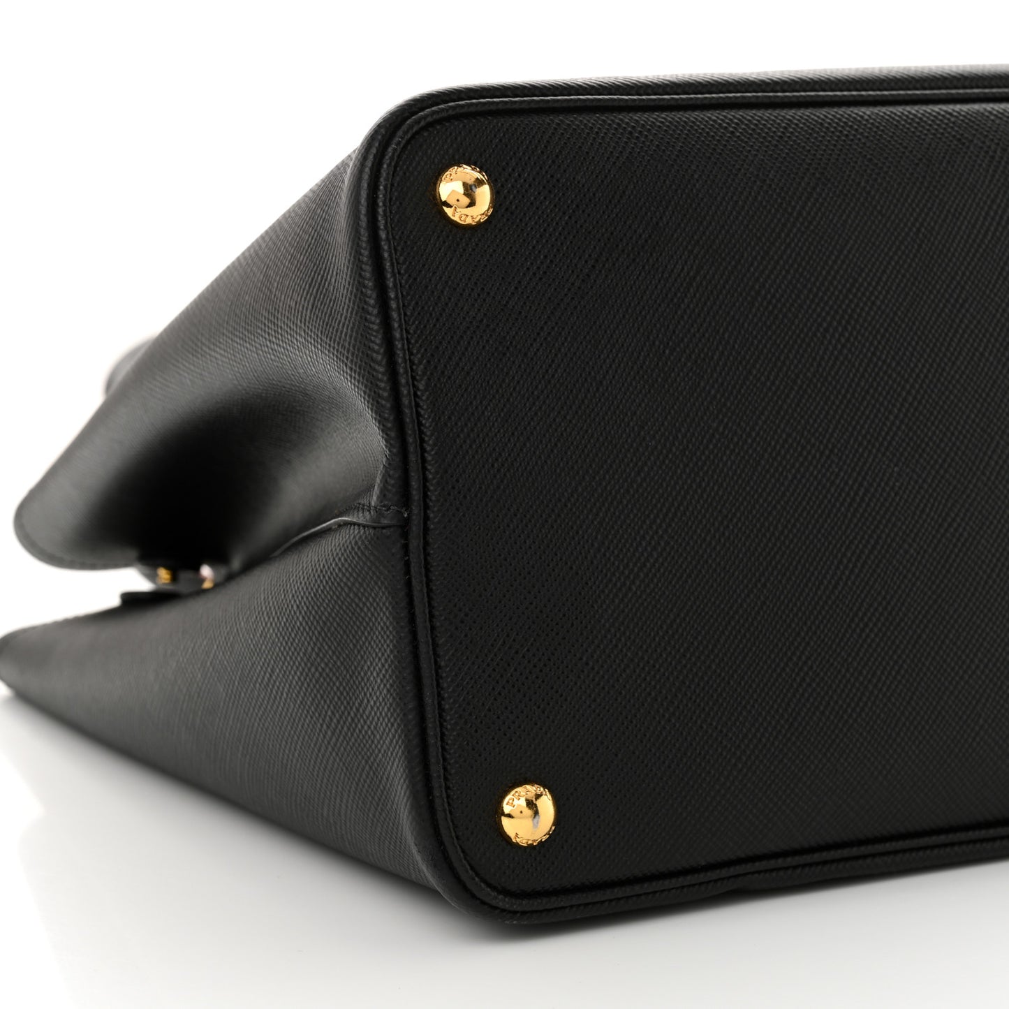Saffiano Cuir Medium Double Bag Black Fuoco