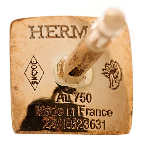Hermes 18K Rose Gold Diamond Clou d'H Stud Earrings 4 of 5