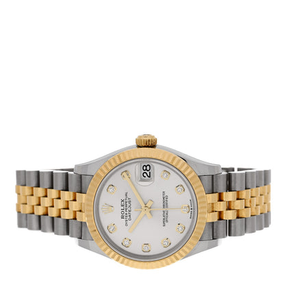 Rolex Stainless Steel 18K Yellow Gold Diamond 31mm Oyster Perpetual Datejust Watch Silver 278273 2 of 4