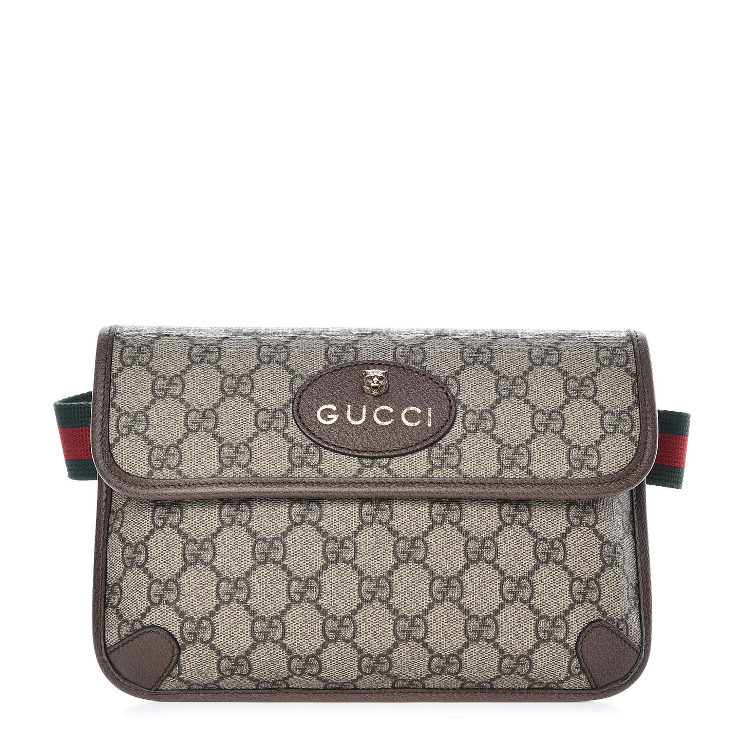 GG Supreme Monogram Neo Vintage Web Belt Bag Brown
