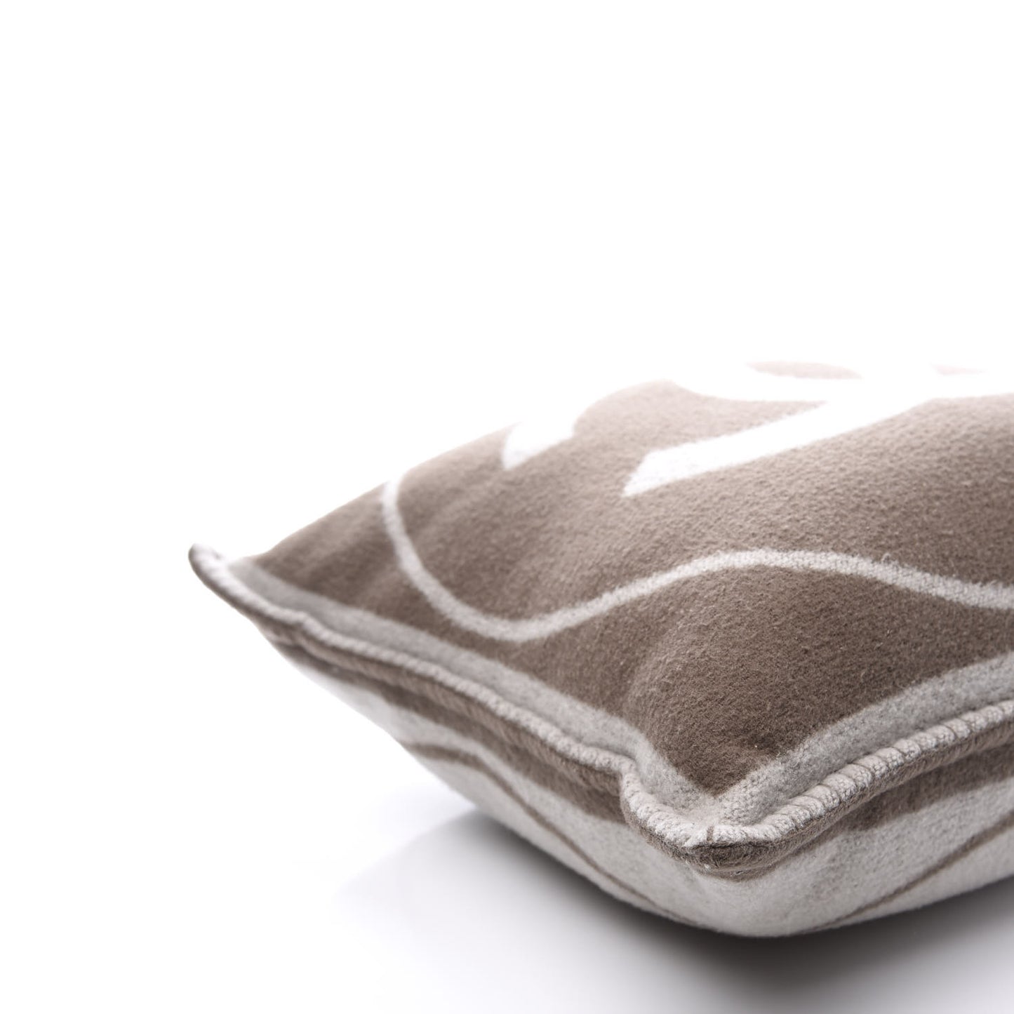 Merino Wool Cashmere CC Pillow Dark Beige Light Beige