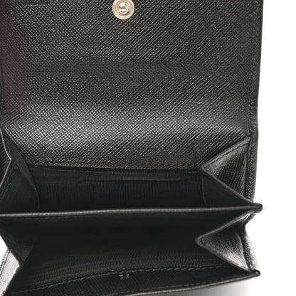 Prada Saffiano Triangle Coin Purse Black 5 of 8