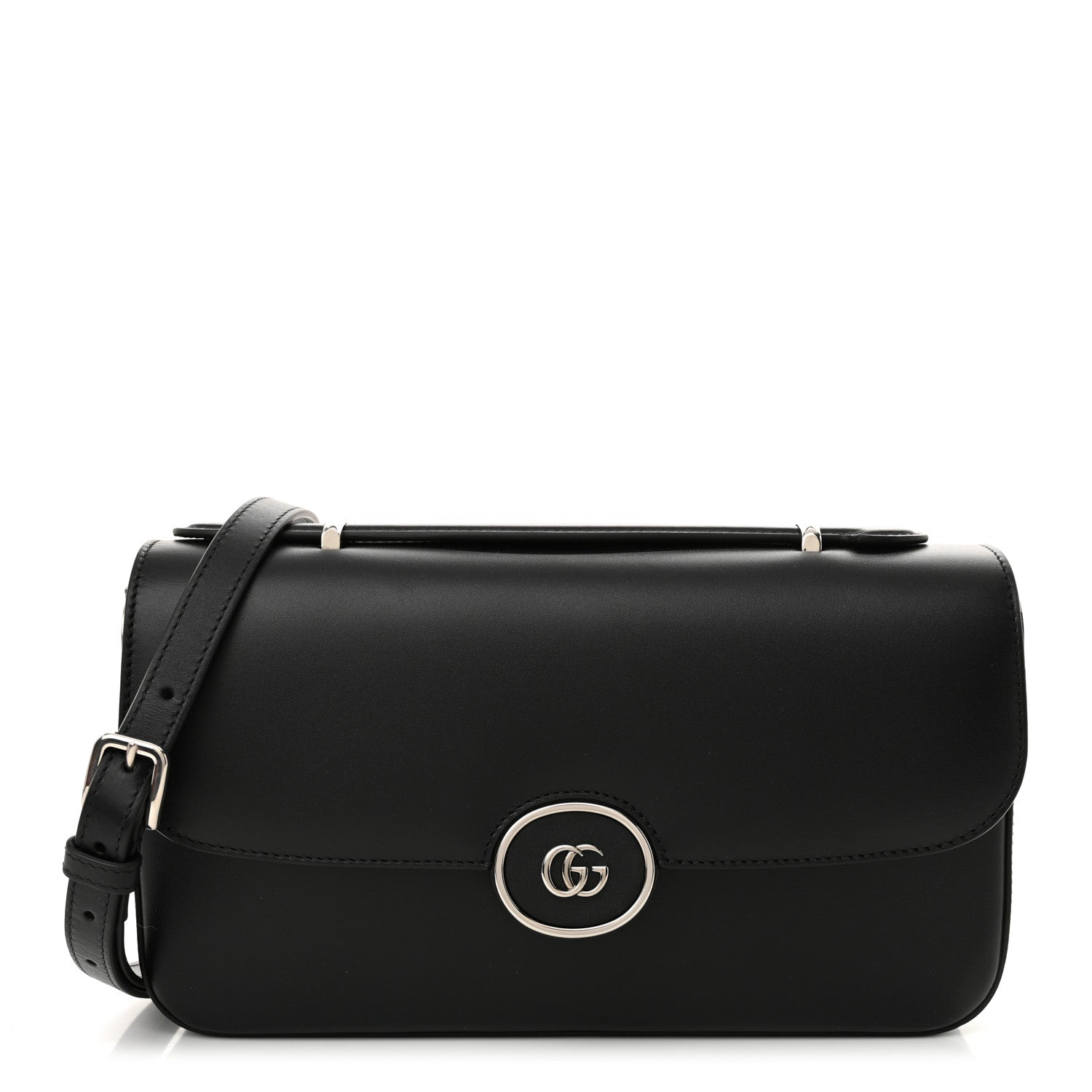 Gucci Senna Calfskin Petite GG Top Handle Shoulder Bag Black 1 of 10