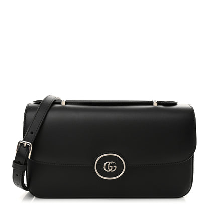 Gucci Senna Calfskin Petite GG Top Handle Shoulder Bag Black 1 of 10