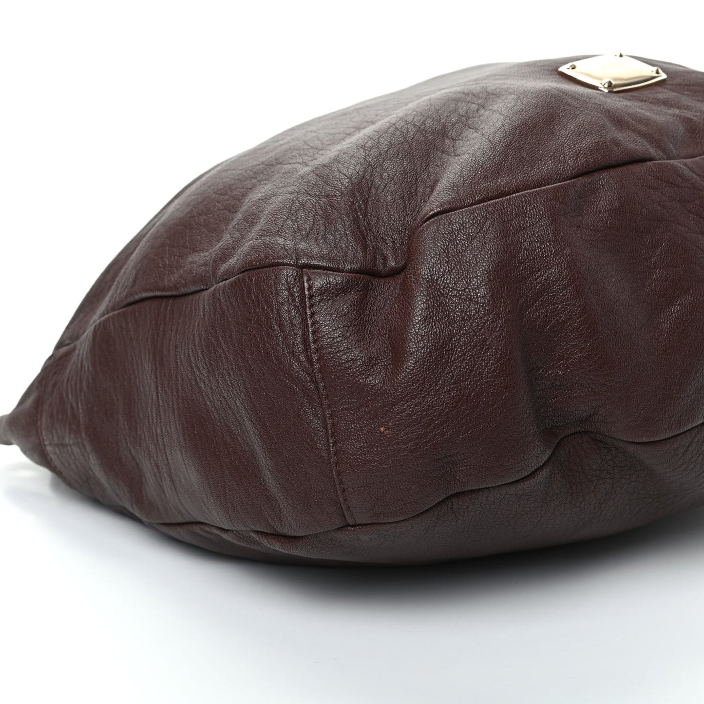 Grainy Calfskin Studded Large Sky Hobo Brown