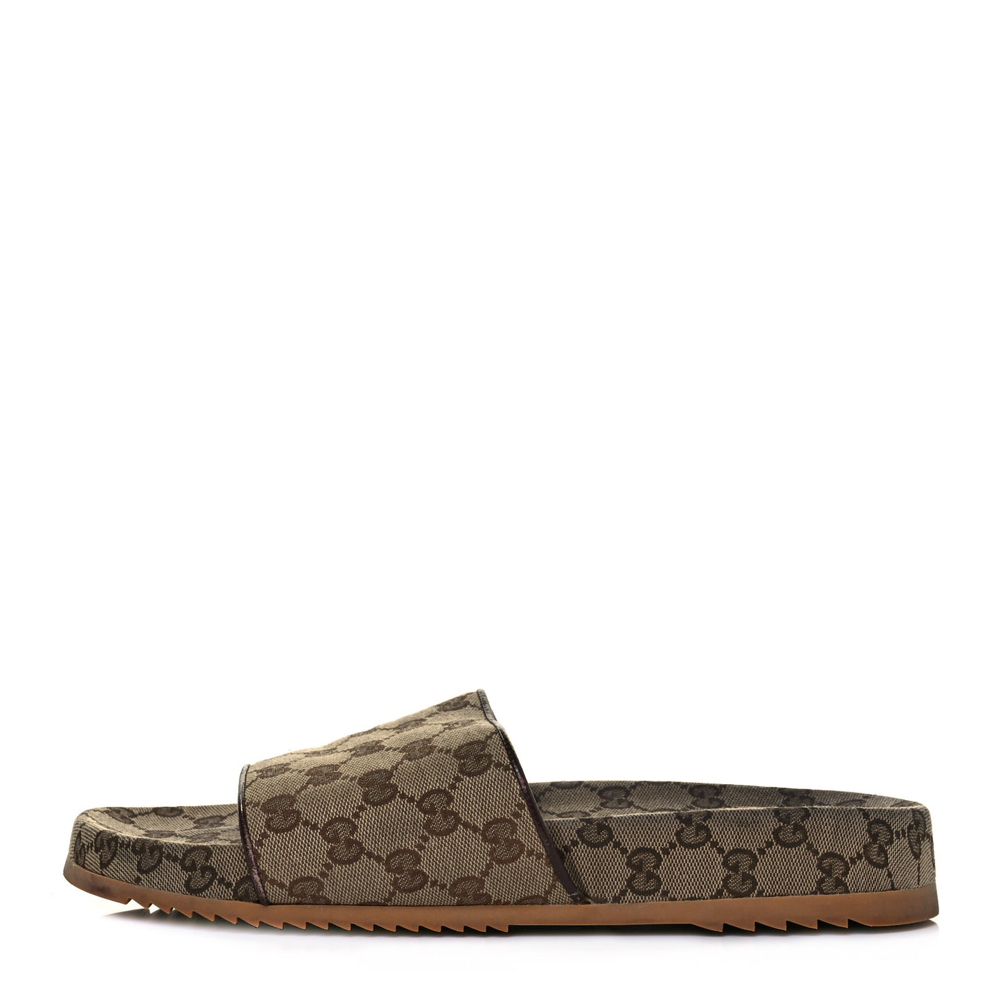 Canvas GG Monogram Mens Slide Sandals 10 Beige