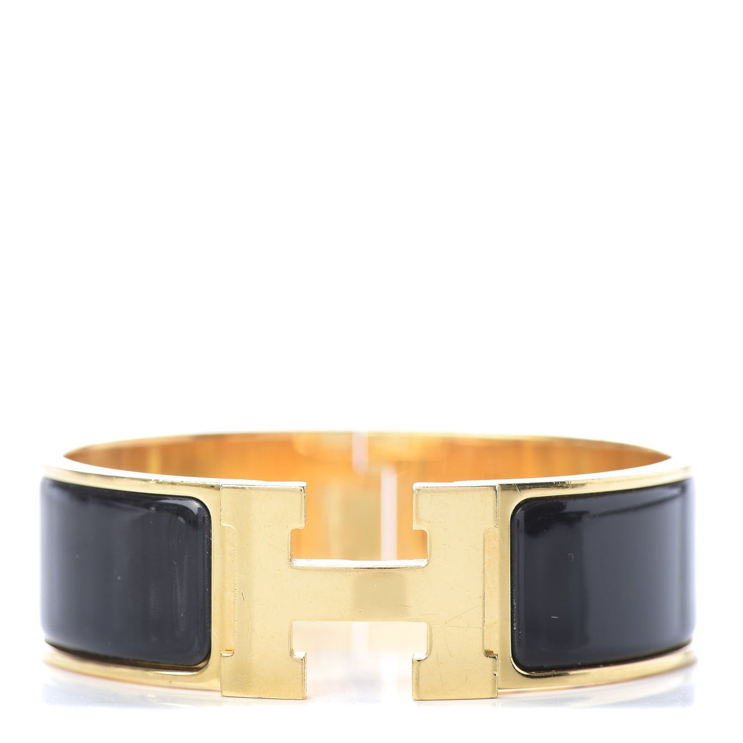 Enamel Wide Clic Clac H Bracelet GM Black