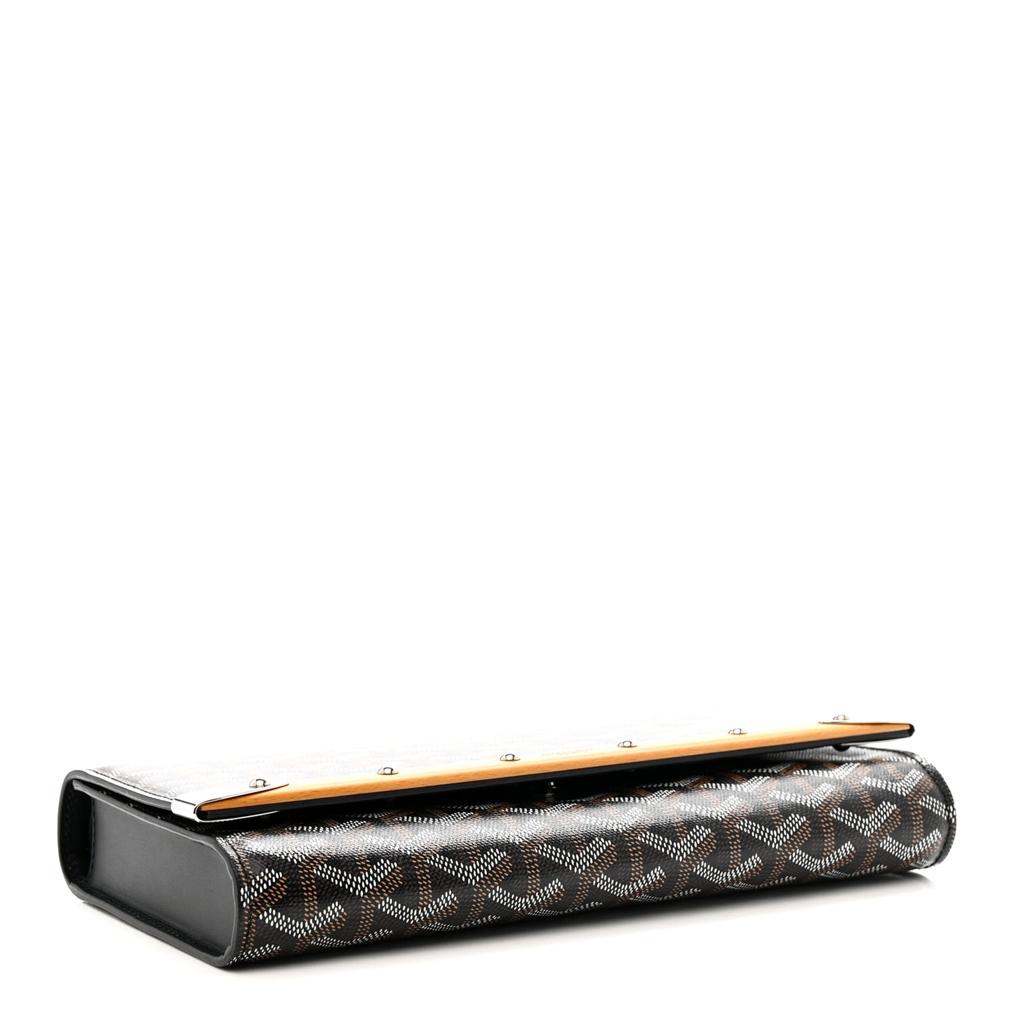 Goyardine Monte Carlo Bois Clutch With Strap Black