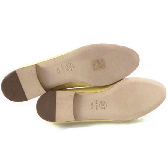 Chanel Patent Classic CC Ballet Flats 40.5 Yellow 4 of 9