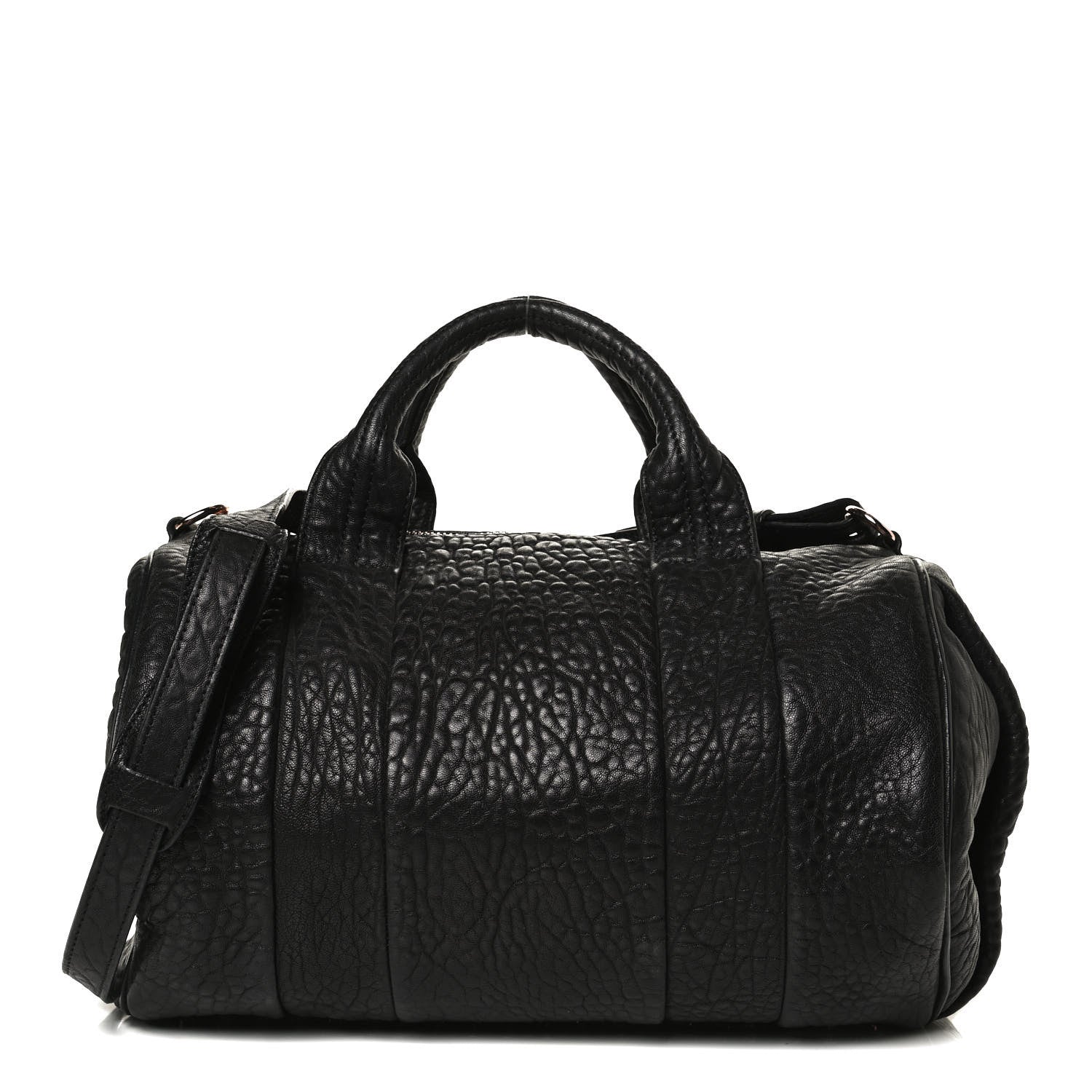Alexander Wang Pebbled Lambskin Rocco Black Rose Gold Hardware 1 of 16