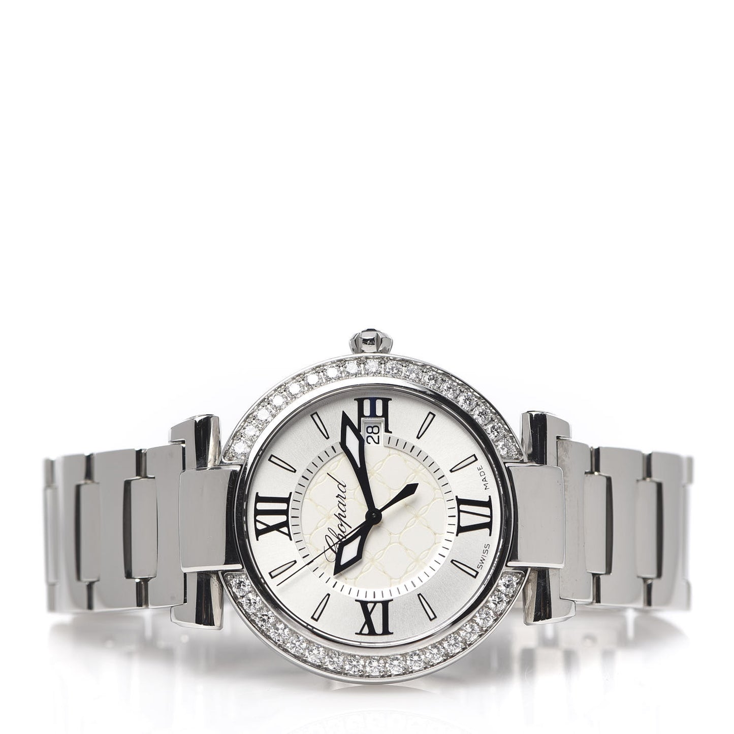 Stainless Steel Diamond Bezel Mother of Pearl 36mm Imperiale Quartz Watch
