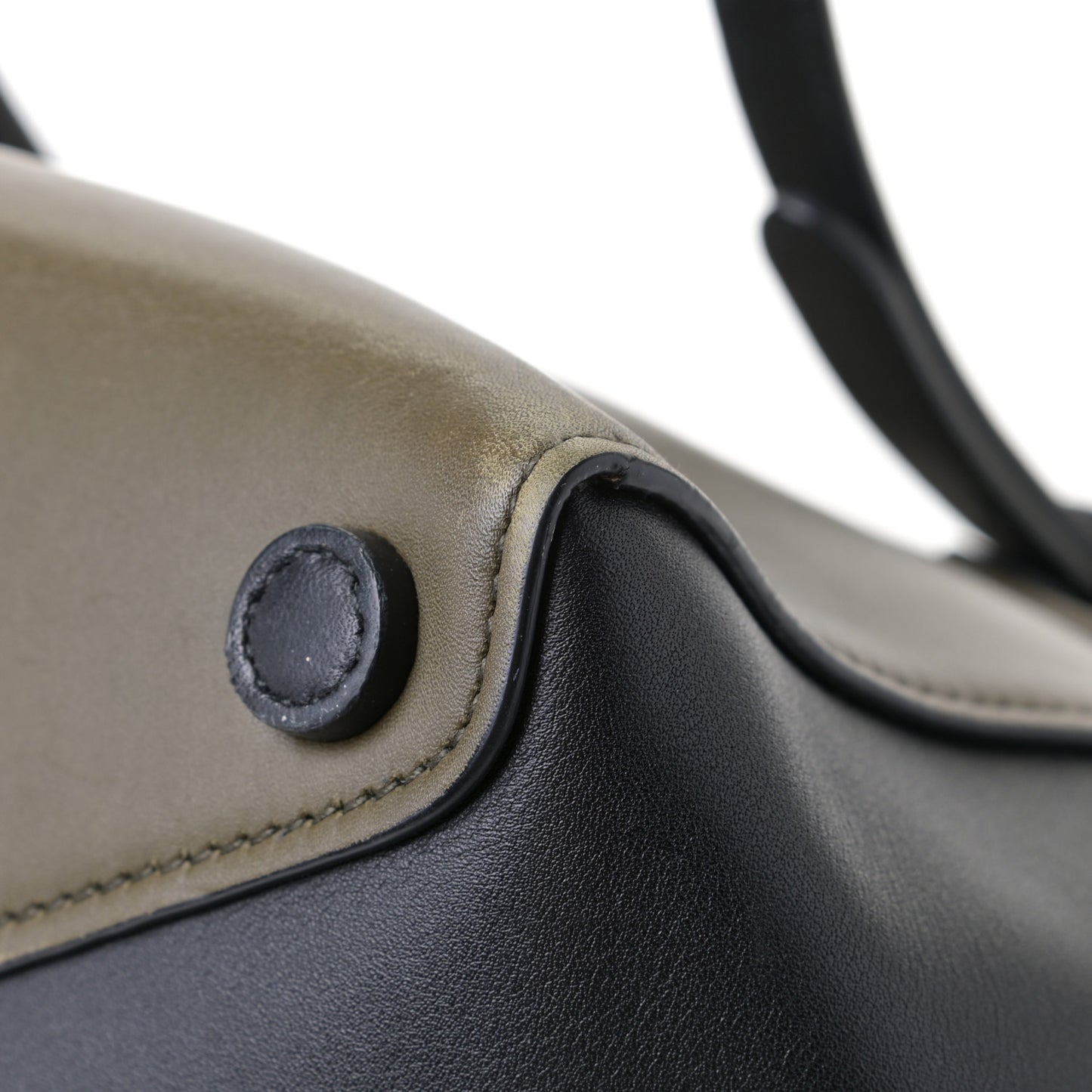 City Calfskin Convertible Top Handle Tote Militare Green Black