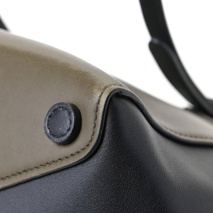 Prada City Calfskin Convertible Top Handle Tote Militare Green Black 10 of 10