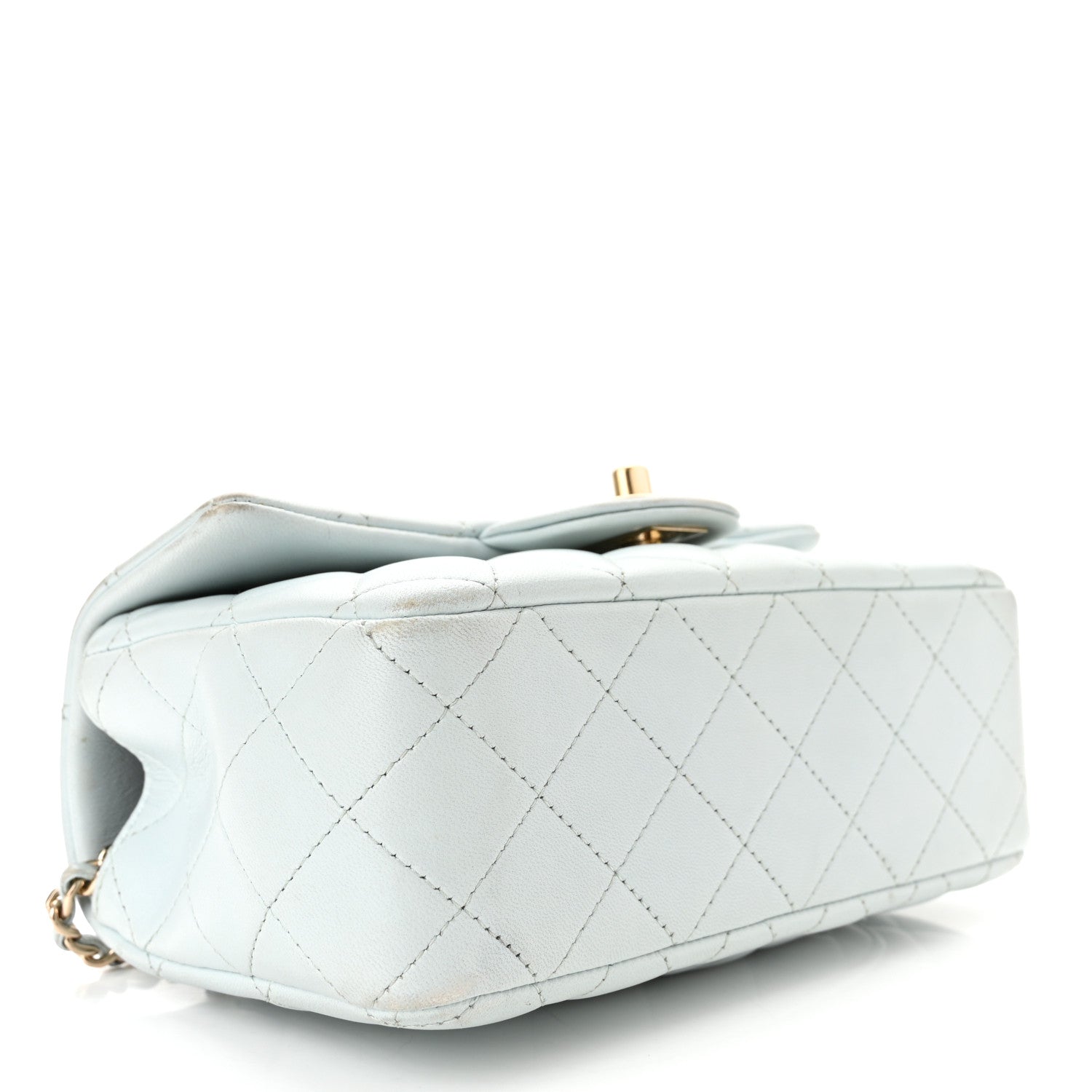 Chanel Lambskin Quilted Mini Top Handle Rectangular Flap Light Blue 4 of 12