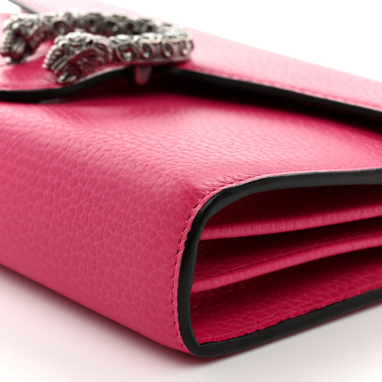 Dollar Calfskin Crystal Mini Dionysus Chain Wallet Box Pink