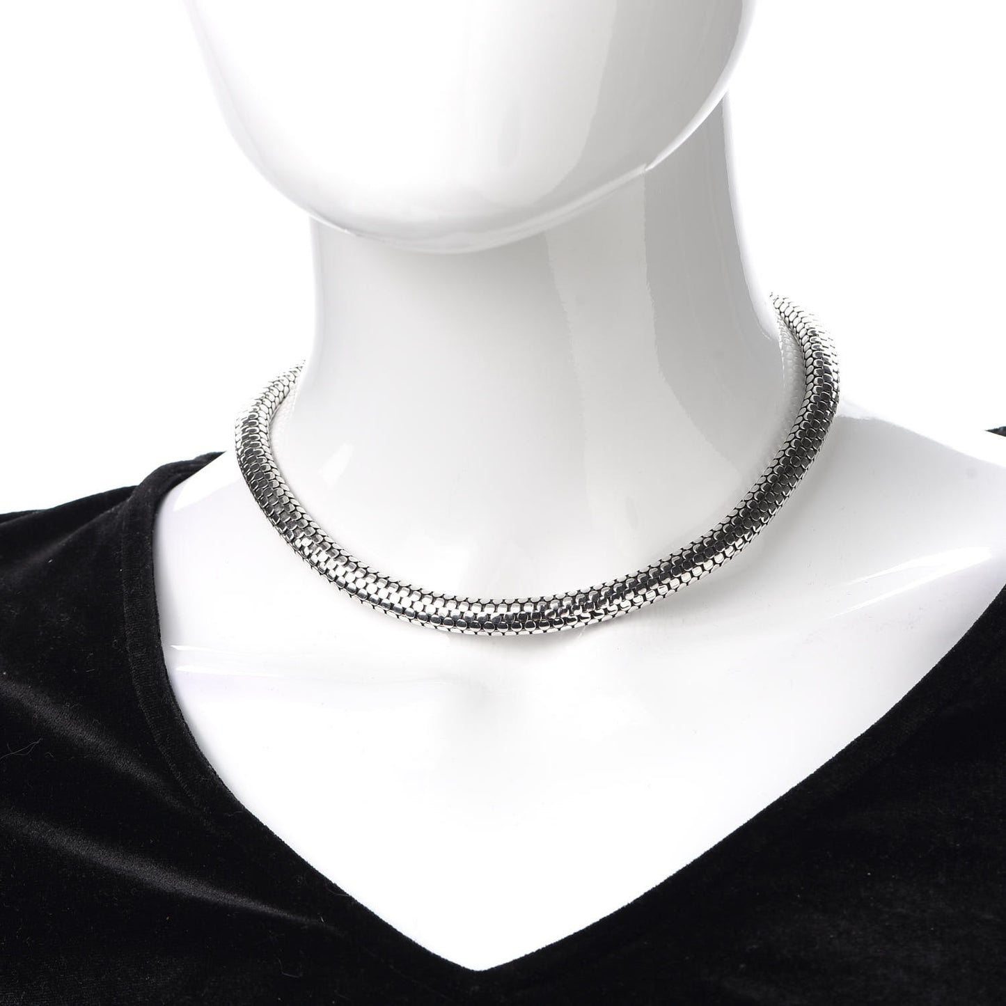 Sterling Silver 7mm Dot Choker Necklace