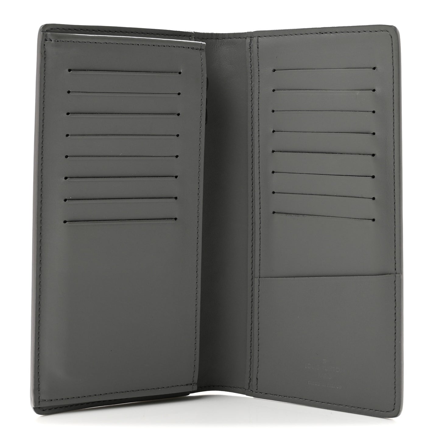 Calfskin Monogram Shadow Brazza Wallet Anthracite Gray