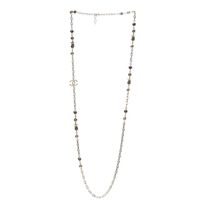 Chanel Beaded Star CC Long Necklace Gold Green 3 of 4