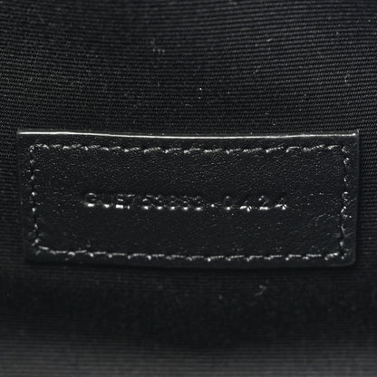 Saint Laurent Nappa Patent Calfskin Two-Toned Monogram Pouch Alabastro Black 6 of 11
