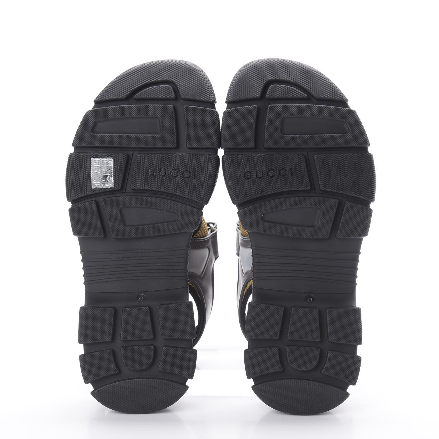 Gucci X SEGA Nappa Mesh Mens Aguru Sandals 11 Loess Black 6 of 8