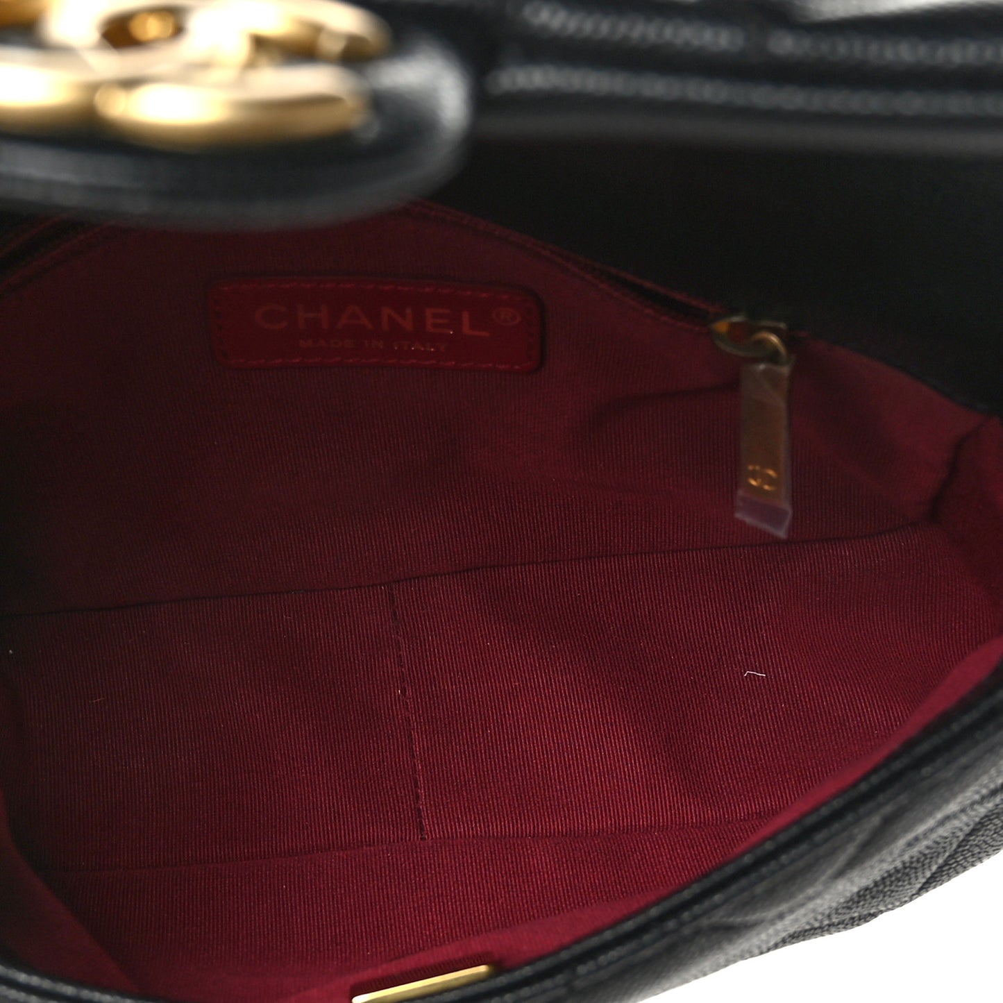 Caviar Quilted Small Twist Your Buttons Flap Black