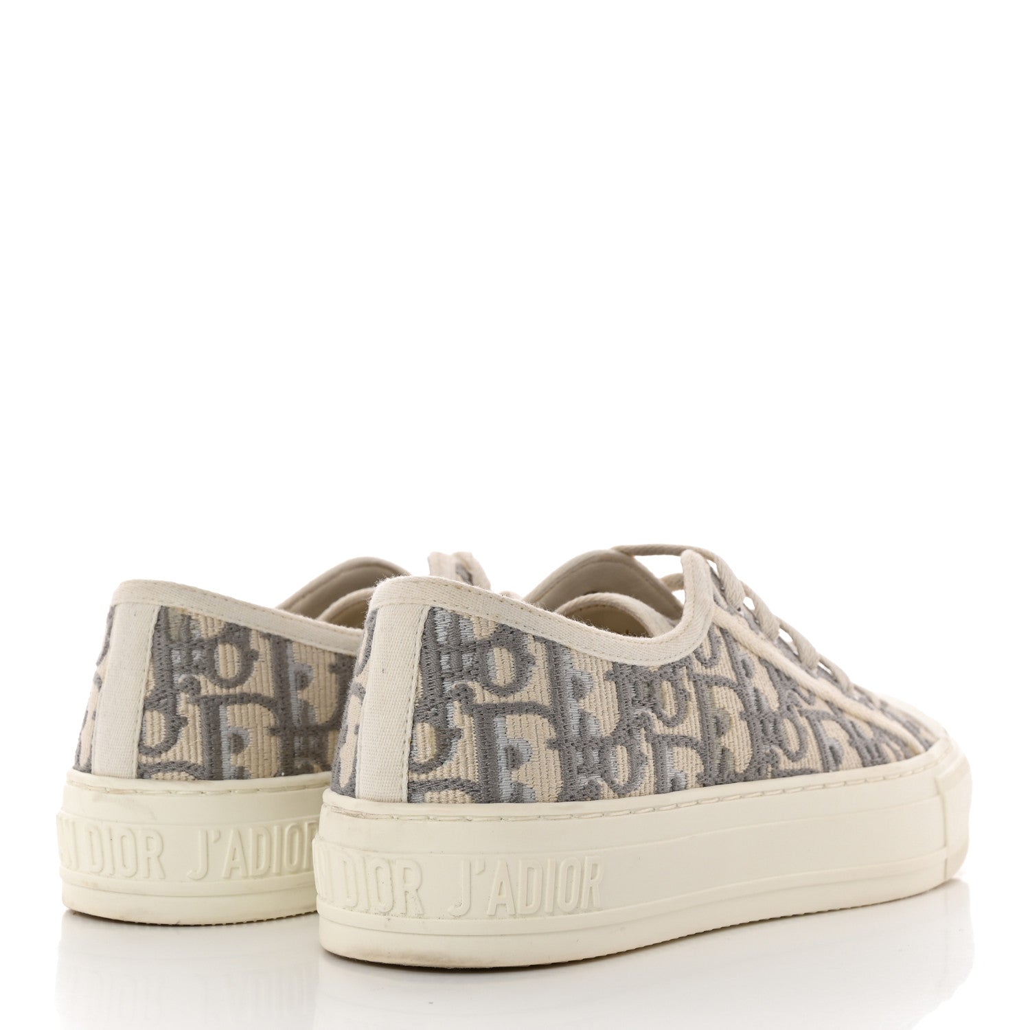 Christian Dior Canvas Oblique Walk'N'Dior Low Top Sneakers 35.5 Stone Grey 4 of 13