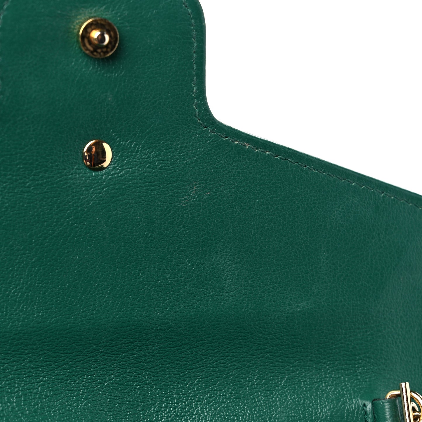 Azalea Calfskin Enamel Matelasse Diagonal Torchon GG Marmont Chain Wallet New Shamrock Emerald