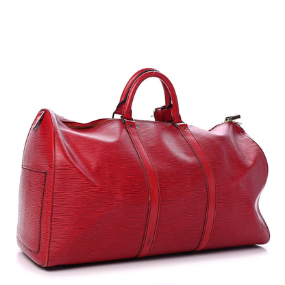 Louis Vuitton Epi Keepall 50 Castillan Red 2 of 10