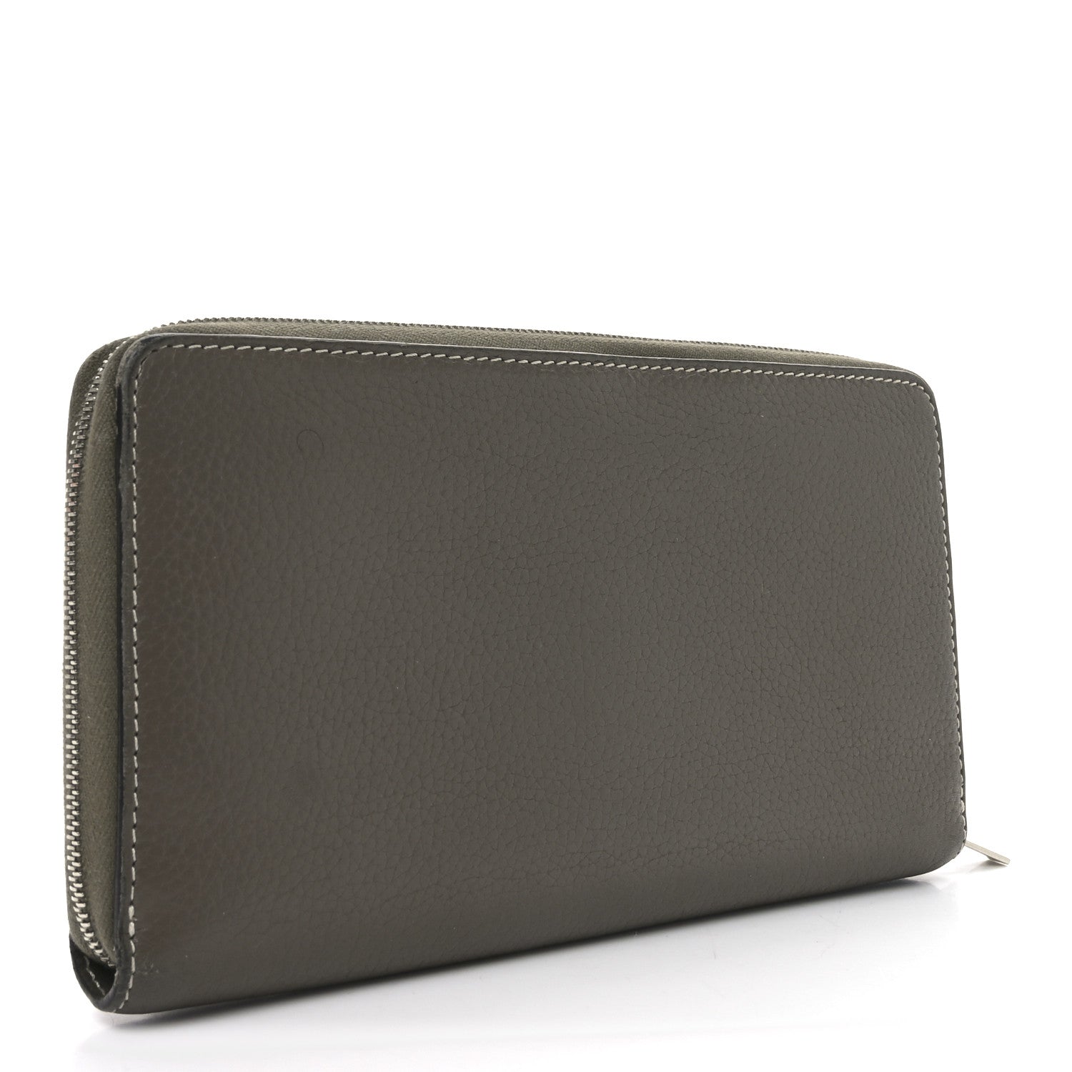 Celine Drummed Calfskin Large Zip Around Multifunction Wallet Souris 3 of 9