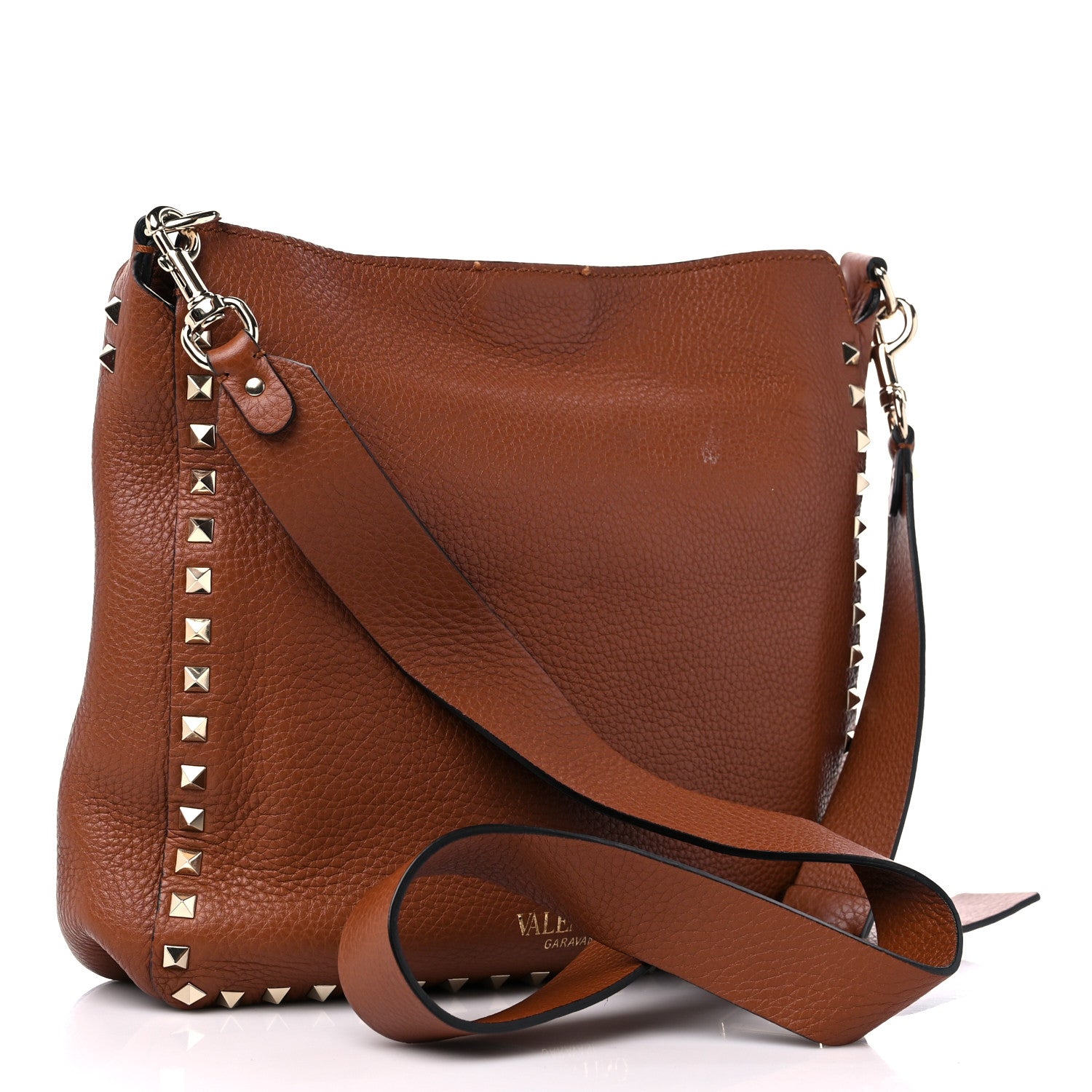 Valentino Garavani Pebbled Calfskin Small Rockstud Flip-Lock Messenger Bag Light Cuir 3 of 8