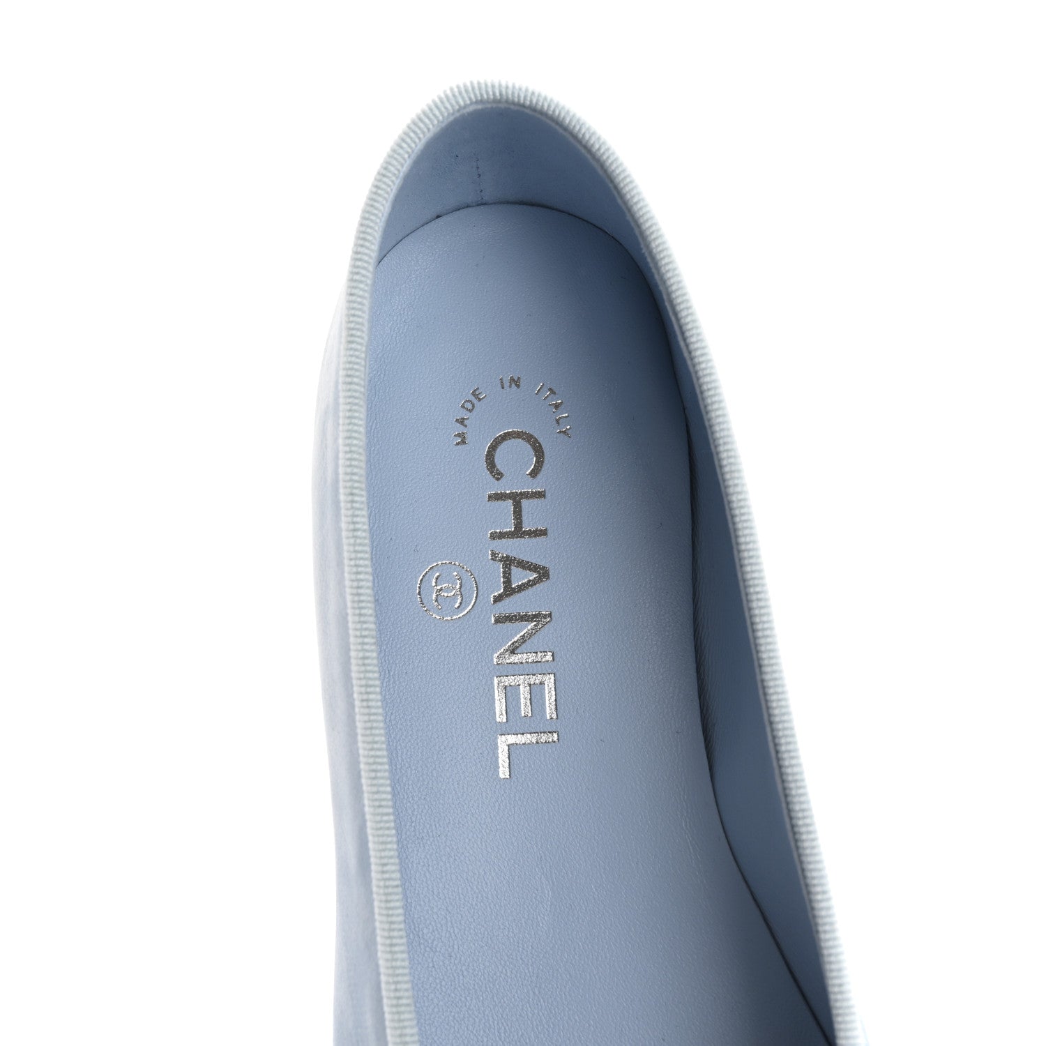Chanel Suede Calfskin Cap Toe CC Ballerina Flats 36 Light Blue 7 of 11
