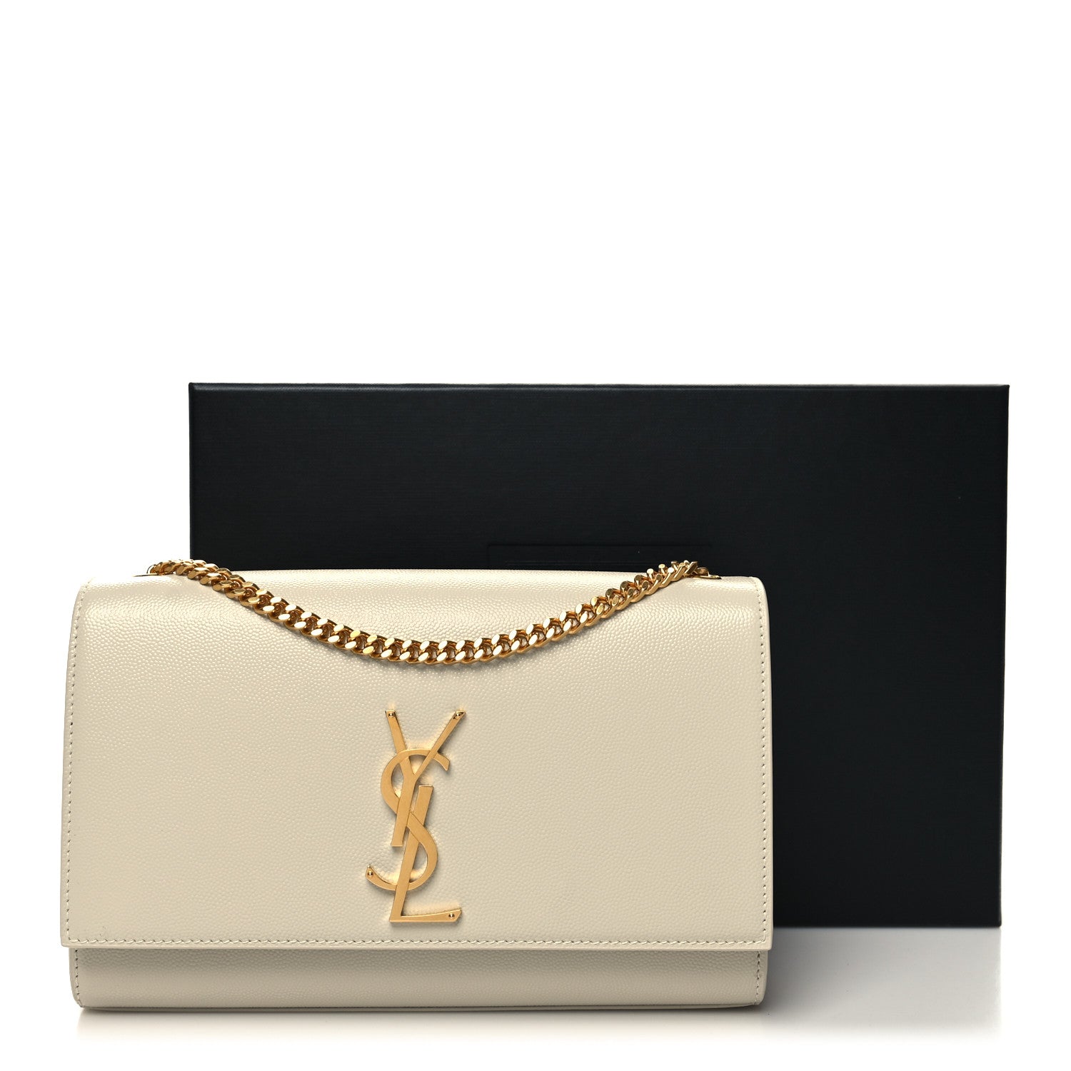 Saint Laurent Grain De Poudre Medium Monogram Kate Satchel Crema Soft 10 of 10