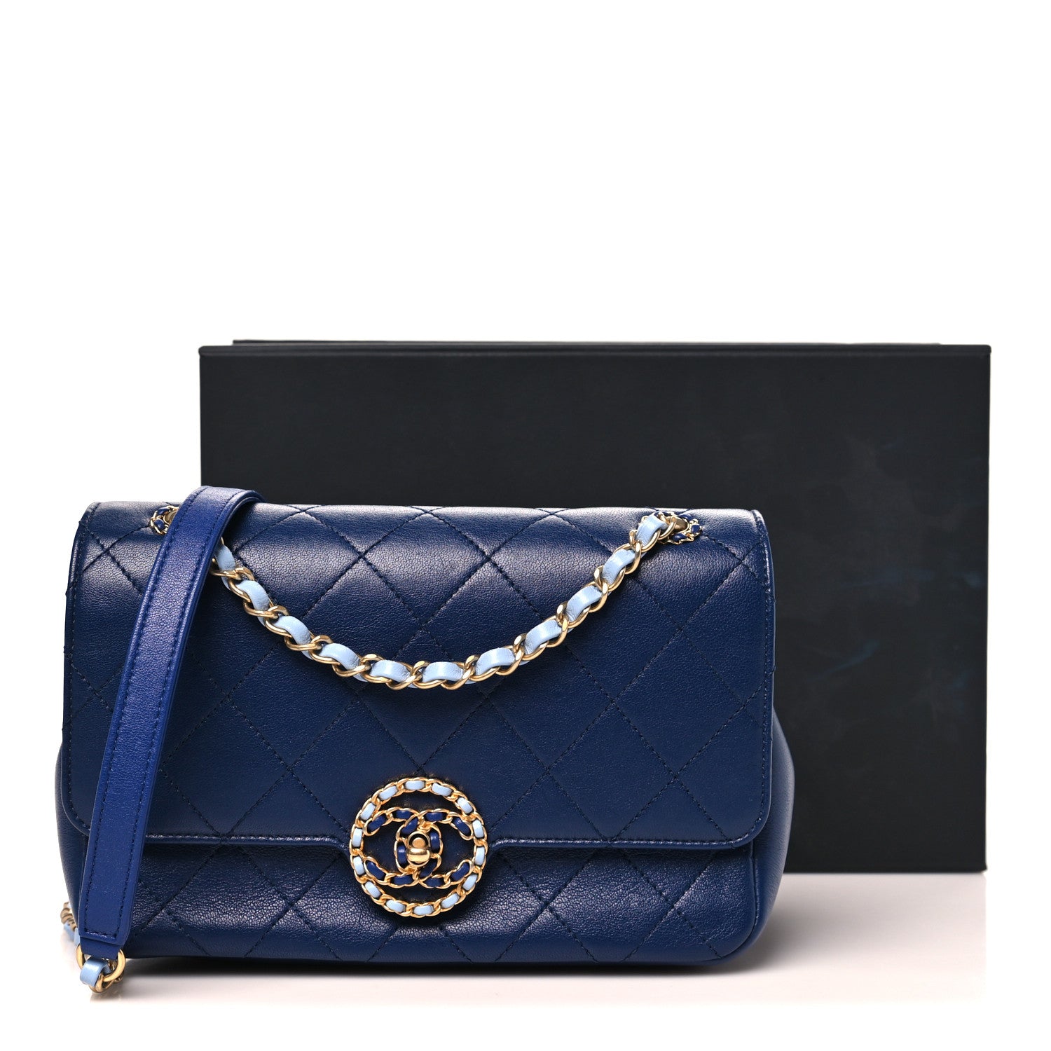 Chanel Lambskin Quilted All Around Flap Blue 10 of 10