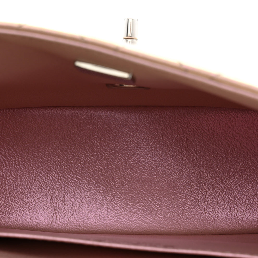 Chanel Iridescent Calfskin Quilted Mini Square Flap Pink 1994485 ...