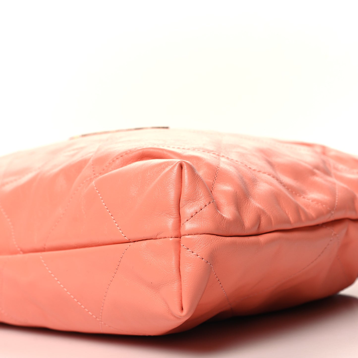 Shiny Calfskin Quilted Chanel 22 Light Orange