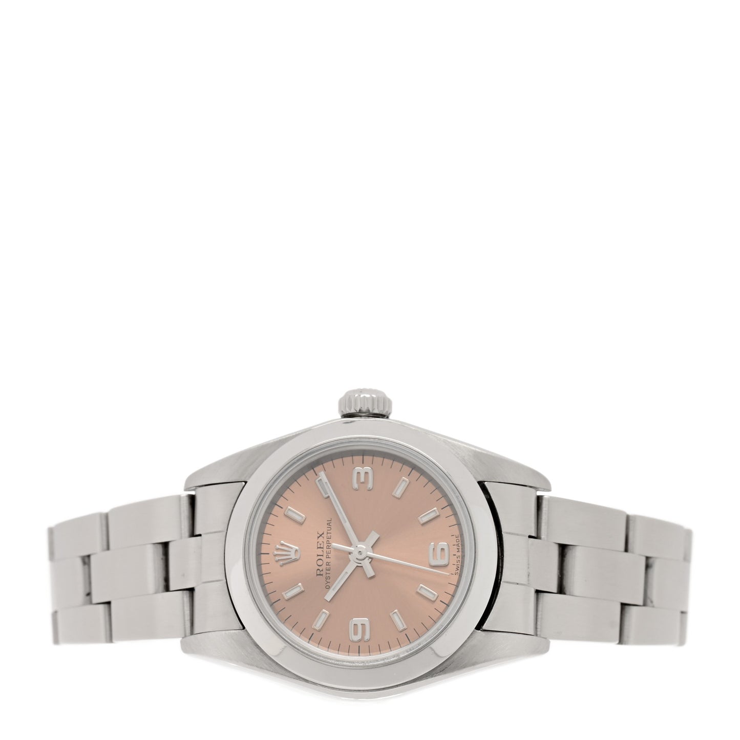 Stainless Steel 24mm Oyster Perpetual Watch Pink 76080