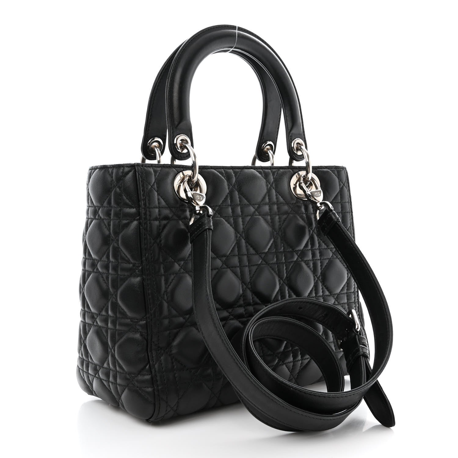 Christian Dior Lambskin Cannage Medium Lady Dior Black 3 of 13