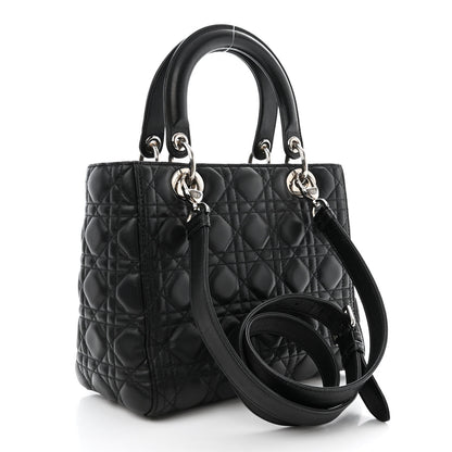 Christian Dior Lambskin Cannage Medium Lady Dior Black 3 of 13