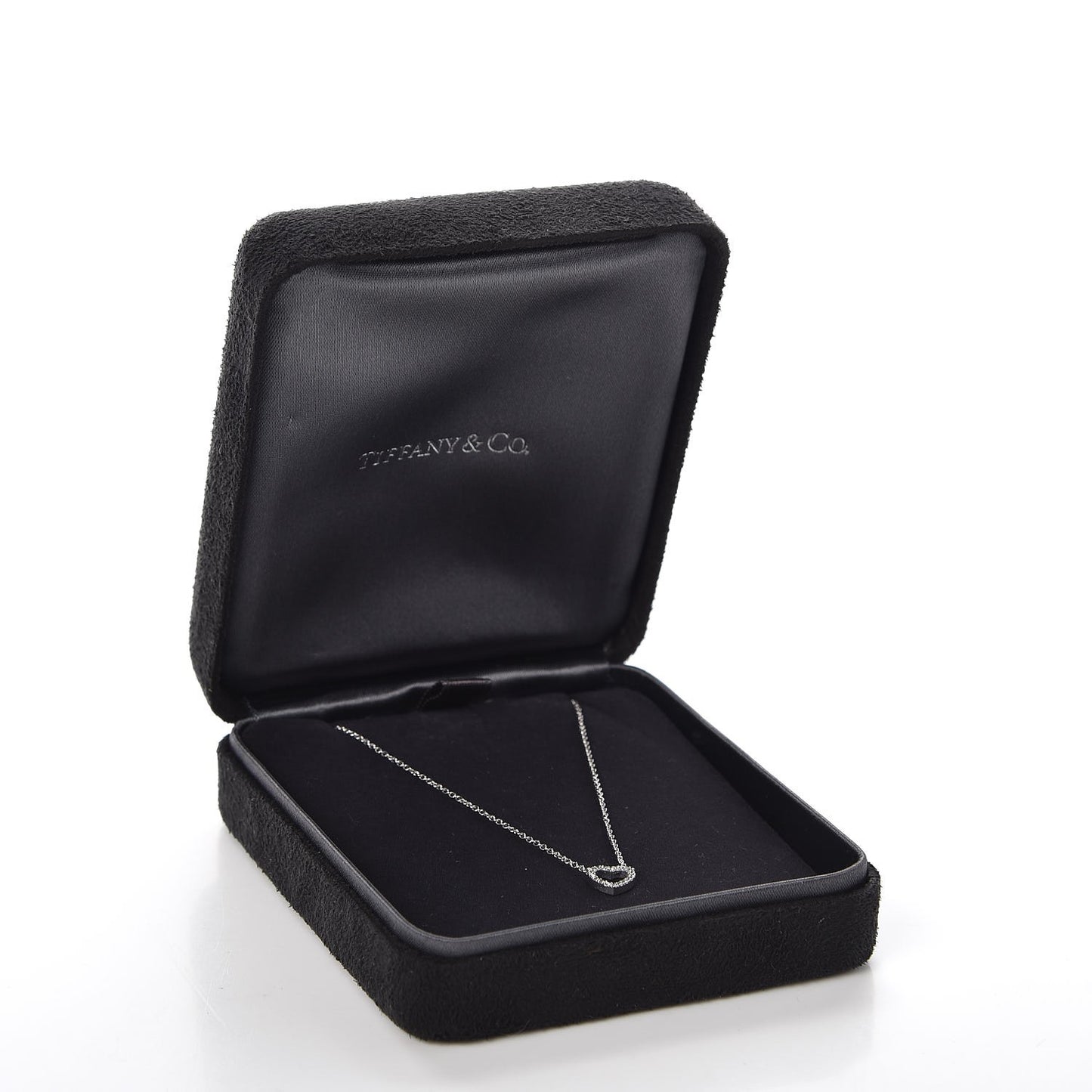18K White Gold Diamond Metro Heart Pendant Necklace
