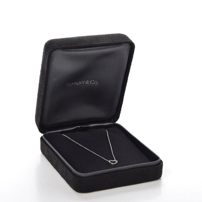 Tiffany 18K White Gold Diamond Metro Heart Pendant Necklace 7 of 7